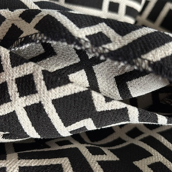 Zara Basic Geometric Black White Dress Sz L Short Sleeve Boxy Fit Business - Picture 6 of 6